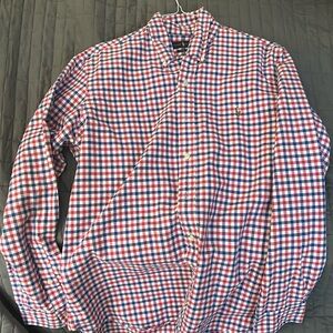 Ralph Lauren Polo, men’s large button down, red, blue andd white plaid casual